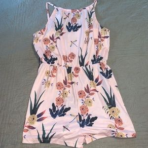 SHEIN pink with flowers size Large Romper